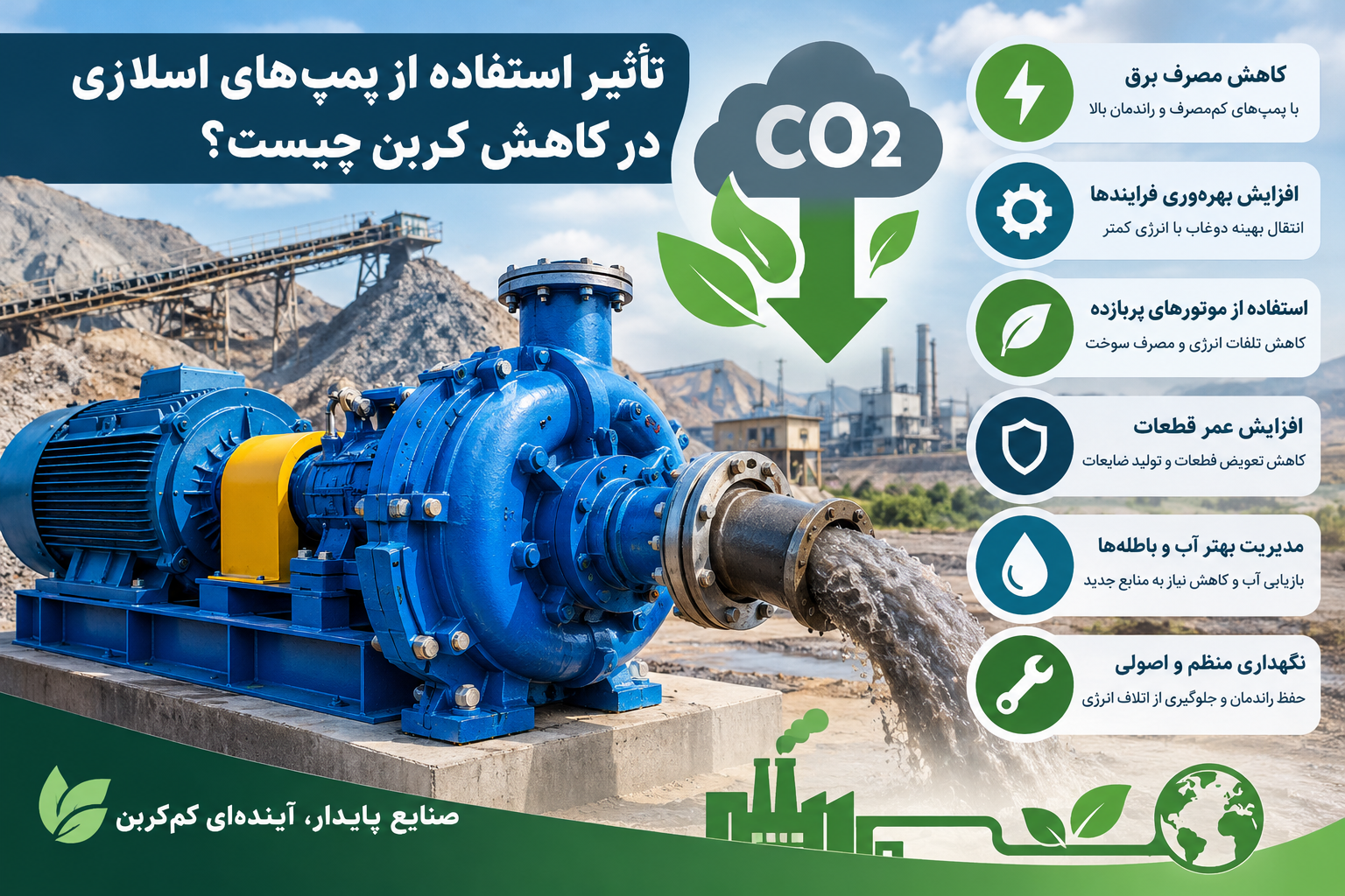 تاثیر استفاده از پمپ‌های اسلاری در کاهش کربن چیست؟